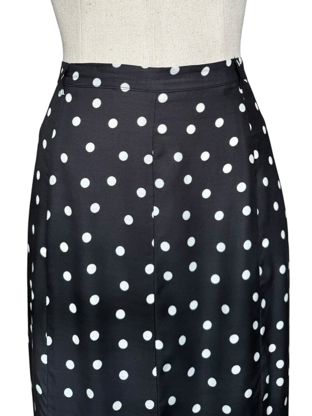 Rixo Georgia Midi Skirt in  Pearl Spot Mono Black & White Polkadot Medium - Picture 4 of 9